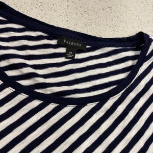 Talbots Classic navy striped dress